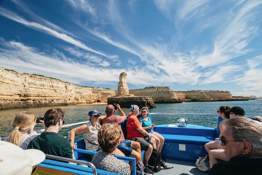 Albufeira: 2.5-Hour Benagil Caves & Dolphin Watching - Passing Albufeira’s beaches by speedboat