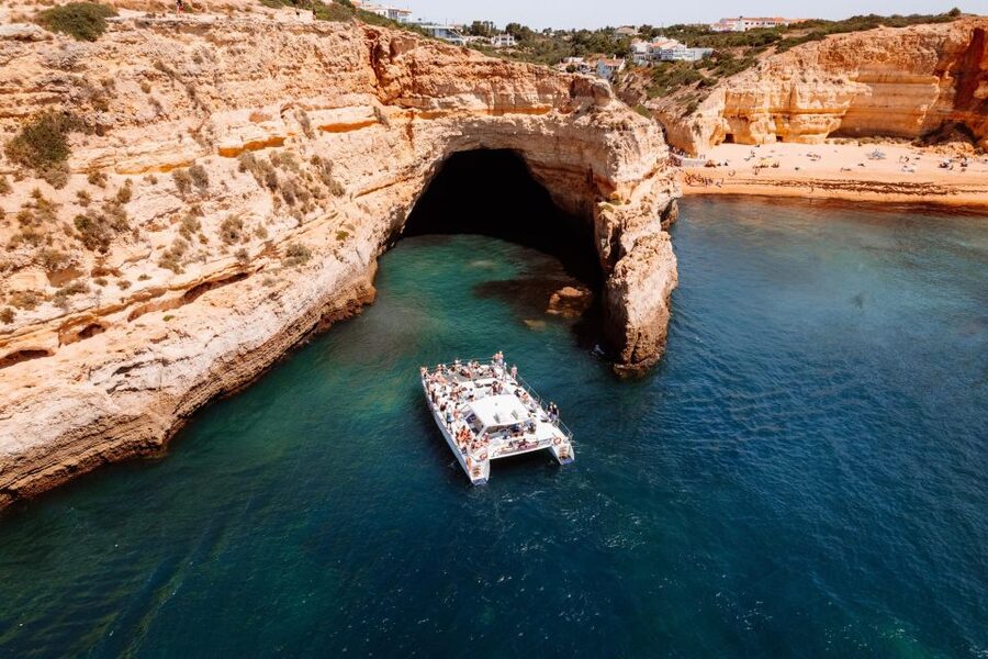Albufeira: Caves and Coastline Catamaran Cruise to Benagil - Setting out from Albufeira Marina
