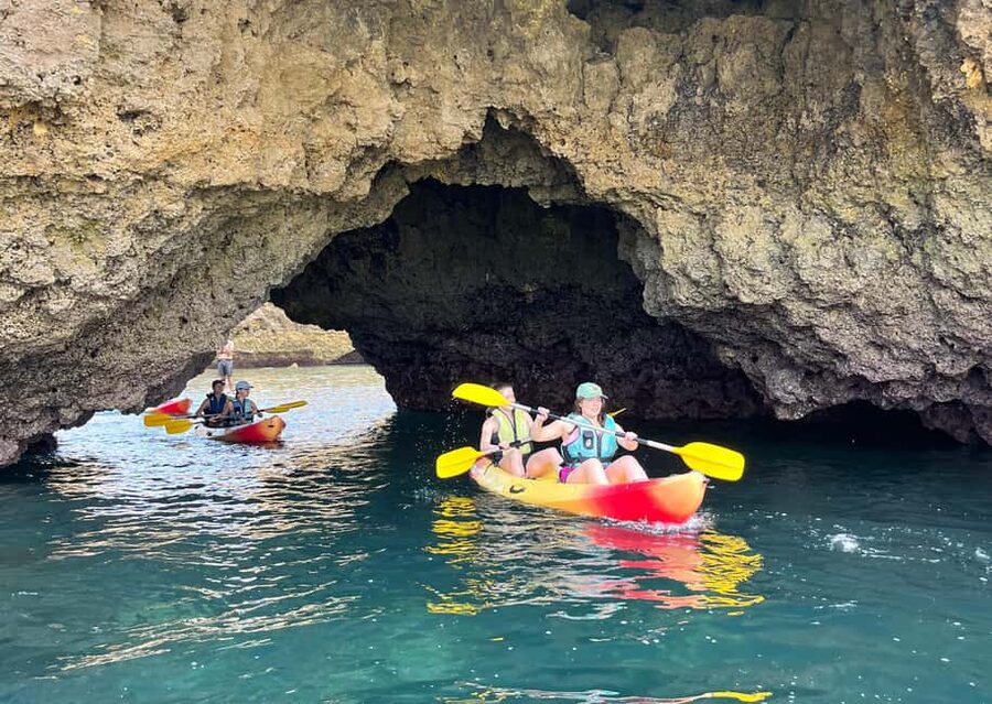 Albufeira: Hidden Beaches & Cliffs Guided Kayak Cave Tour - Sea caves near Ninho das Andorinhas
