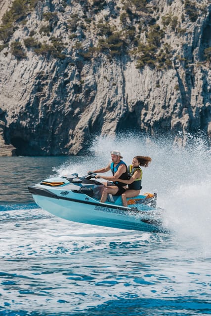 Alcudia: JetSki Tour Coll Baix beach & Caves (free Photos) - Riding new jet skis along Mallorca’s north coast