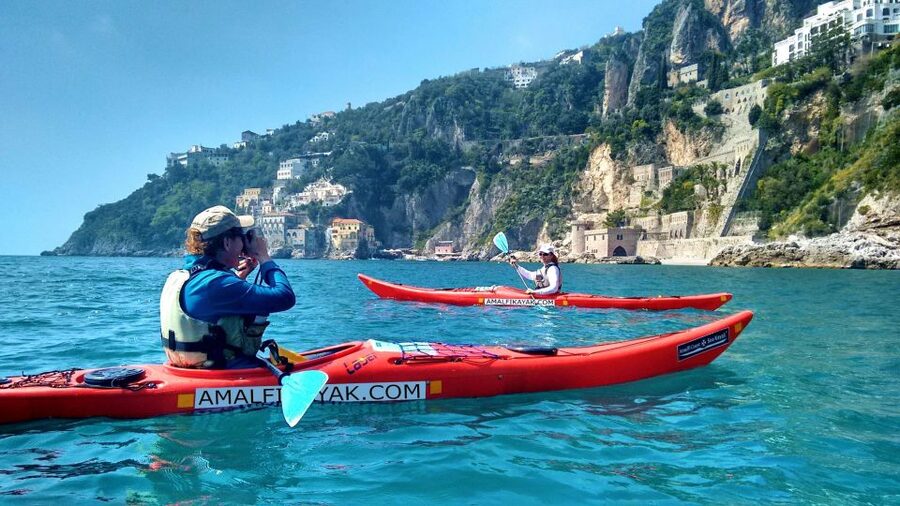 Amalfi Coast: Kayak Tour with Snorkeling and Grottoes Visit - The beach stop, snorkeling, and fresh fruit