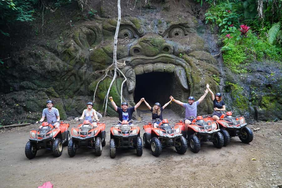 Bali: Gorilla Cave Quad Bike Tour & Cretya Infinity Pool - Rice terraces, rivers, and the Gorilla Cave stop