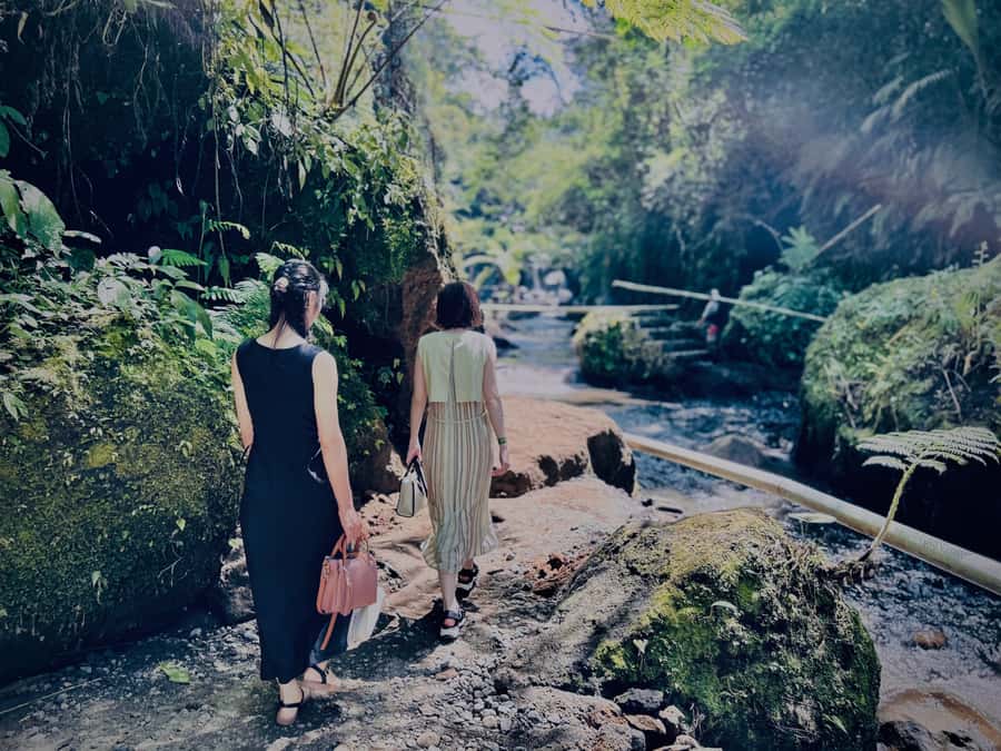 Bali: Ubud Gorilla Cave Track ATV & Waterfall Tour with Meal - Goa Raja Waterfall and the walk into the valley