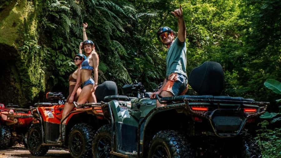Bali: Waterfall Gorilla Cave ATV & Ubud Rafting Trip & Lunch - The 7-kilometer ATV route through eight terrains