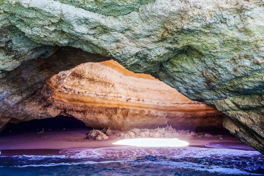 Benagil: Benagil Caves and Secret Spots Guided Kayaking Tour - Entering Benagil Sea Cave