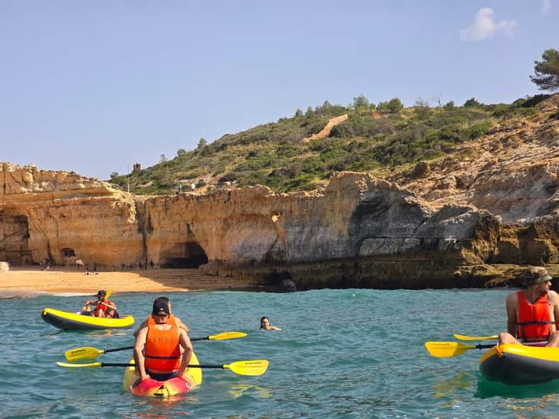 Benagil: Benagil Caves Guided Kayak Tour - Entering the Algar de Benagil