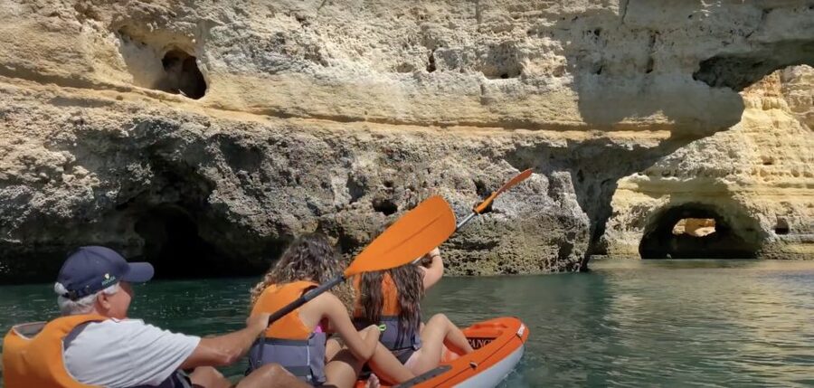 Benagil: Caves, Coves & Secret Beaches Guided Kayaking Tour - Praia da Marinha, arches, and the final paddle home