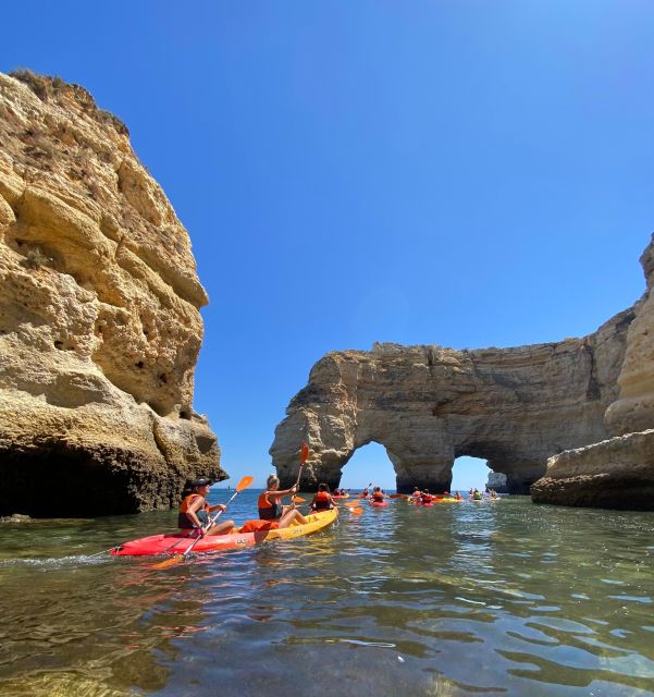 Benagil: Caves, Coves & Secret Beaches Guided Kayaking Tour - Paddling beneath Benagil’s limestone walls
