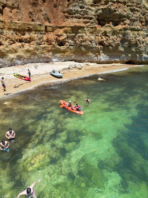 Benagil: Caves & Wild Beaches Tour w/ Local Guide, 4K Photos - Paddling along the golden cliffs