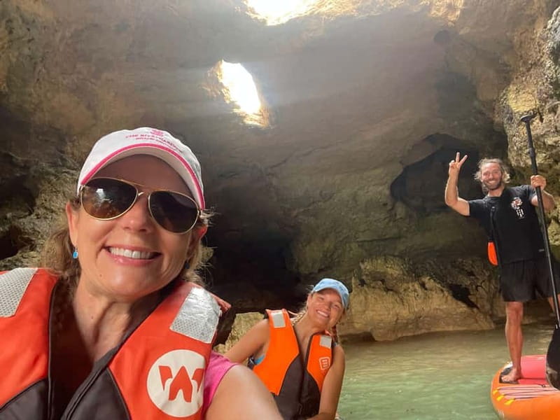 Benagil: Guided Kayak Tour inside caves and Praia da Marinha - Reaching Praia da Marinha by kayak