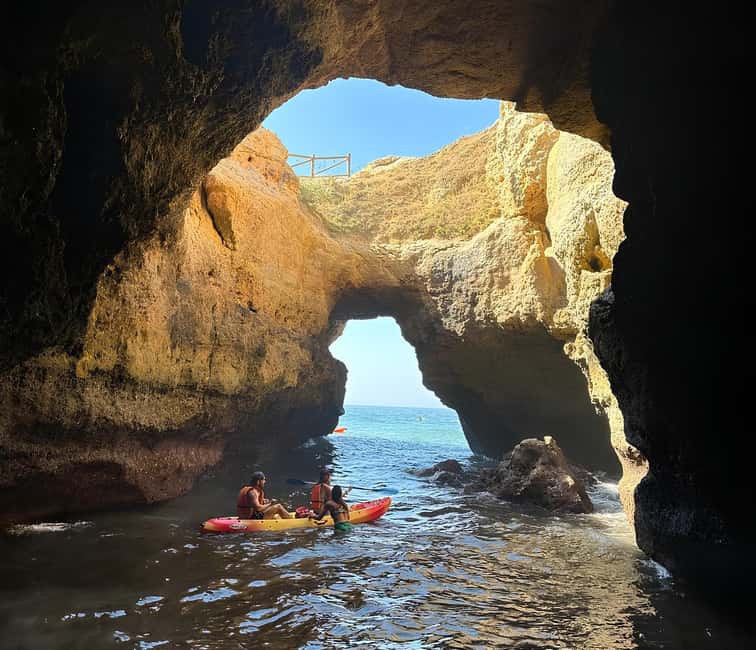 Benagil: Kayak Tour to Benagil Caves – Small Group - The short walk to Benagil Beach