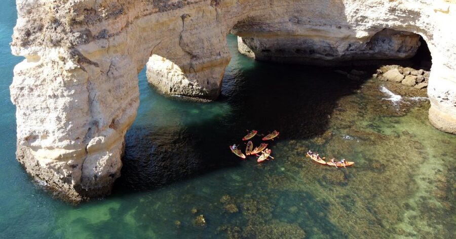 Benagil: Kayaking Adventure in Benagil Caves & Marinha Beach - Swimming, waves, and the physical effort