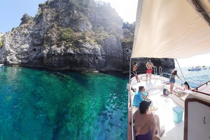 Boat tour Giardini Naxos Taormina Isola Bella Blue Grotto - Taormina from the Ionian Sea