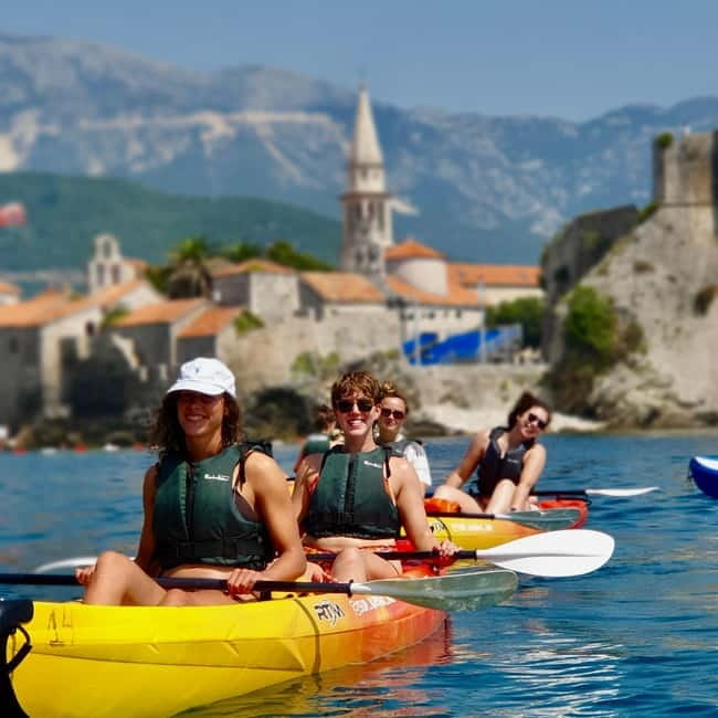 Budva: 3-Hour Paddle Board or Kayak Tour to Coastal Caves - The Dancing Girl and Budva’s postcard view