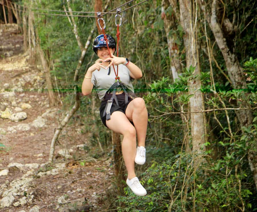 Cancún: ATV, Zipline, and Cenote Adventure with Lunch - Ziplining above the Mayan jungle
