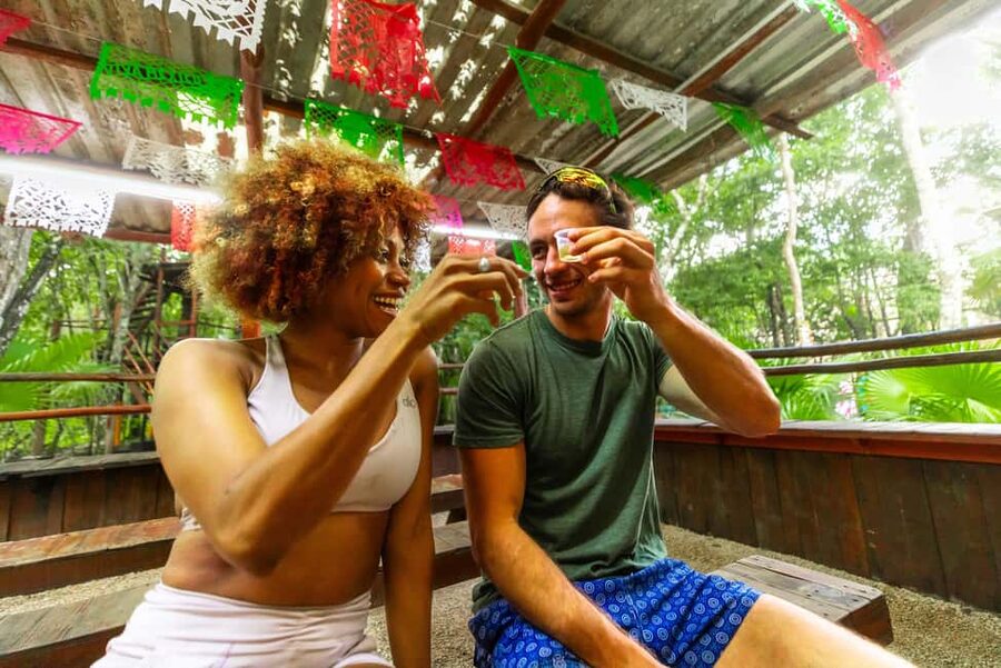 Cancún: Cenotes Adventure with Tequila Tasting & Mayan Snack - Zipline rides and the jumping platform