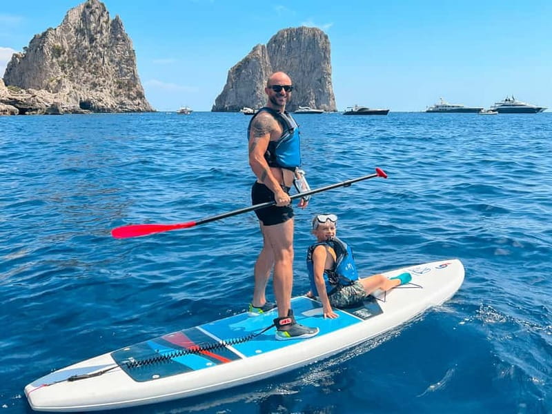 Capri: Caves and Beaches Paddle Board Tour with Photos - The Faraglioni photo stop