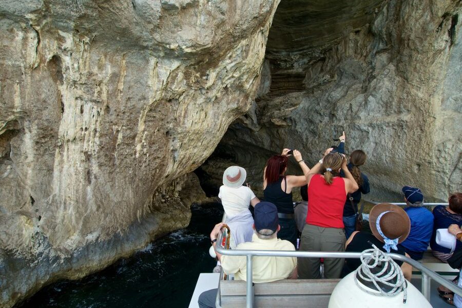 Capri: Island Sightseeing Tour with Blue Grotto Stop - Leaving Marina Grande on the Laser Capri boat