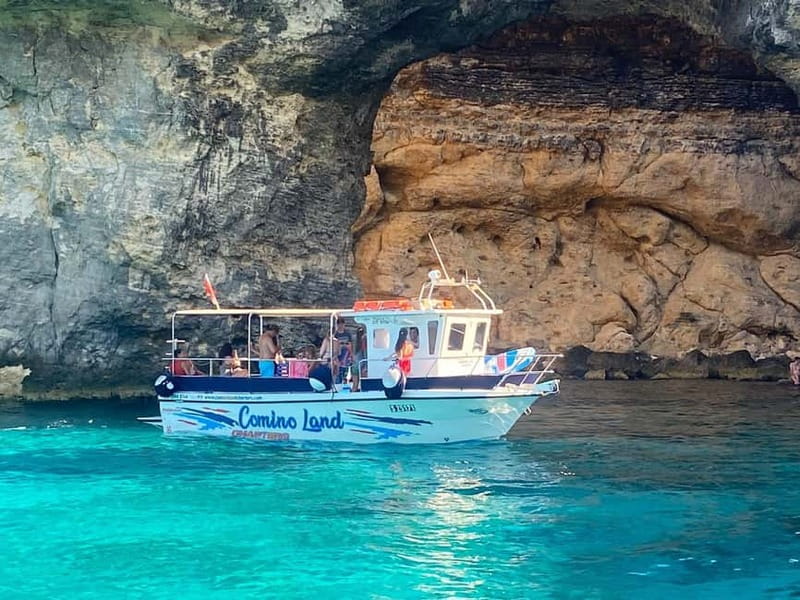 Comino: Blue Lagoon, Crystal Lagoon and Sea Caves Boat Tour - Santa Maria Bay for a calmer swim