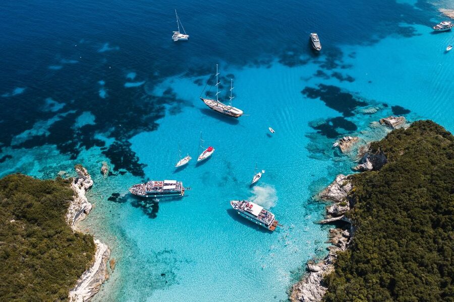 Corfu/Benitses/Lefkimmi: Paxos, Antipaxos, & Caves Cruise - The boat ride across the Ionian Sea