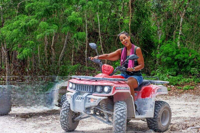 cozumel: ATV adventure with caverns, ruins with transfer - Riding the ATV through Cozumel’s jungle trails