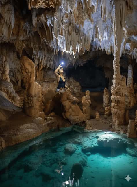 Deep Caves in Cabarete with Guided Tour and Swimming - Voodoo Cave Pool at 25 meters underground
