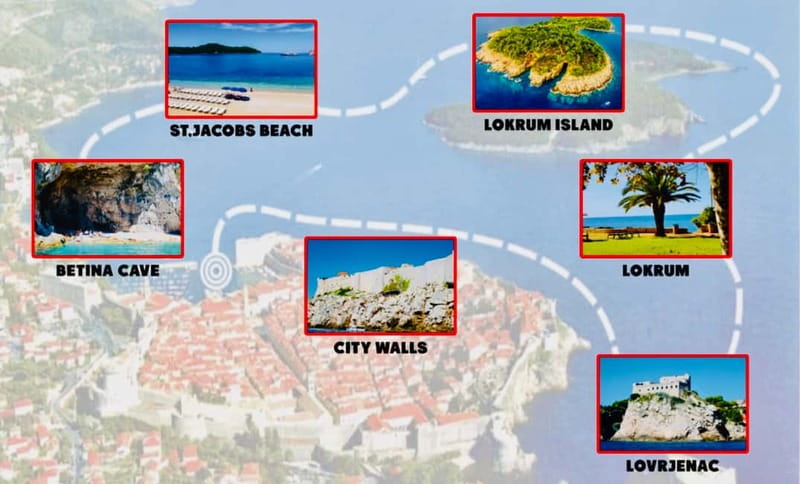 Dubrovnik: Lokrum Island and Betina Cave Boat Tour - St. Jacob Beach and the Dubrovnik view