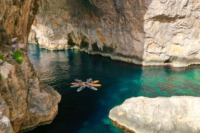 Explore Malta’s Blue Grotto by SUP - Swimming in Clear Water