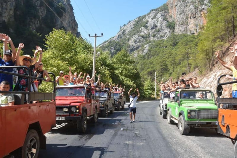 From Alanya: Jeep Safari with Lunch, Dim River & Cave - Cikcilli Terrace Park and the first mountain views