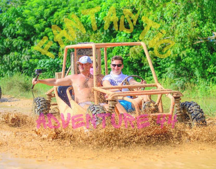 From Bávaro: Double Buggy Tour to Macao Beach and Cenote - Getting muddy around Macao
