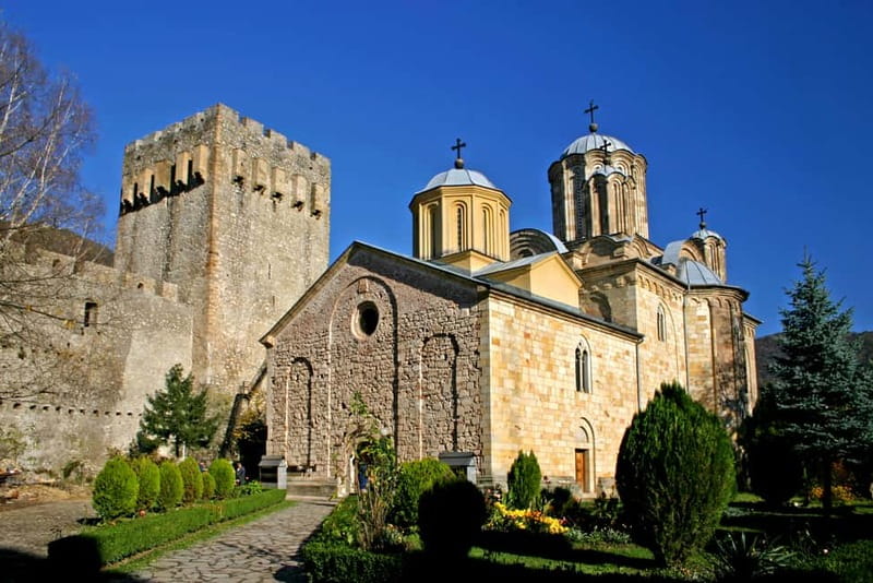 From Belgrade: Manasija Monastery and Resava Cave Tour - Manasija Monastery and its medieval walls