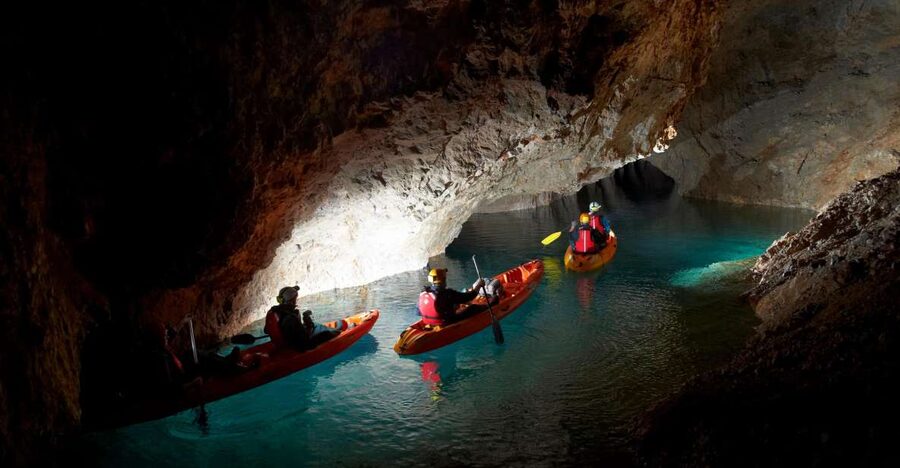 From Bled: Full-Day Underground Kayaking - Riding the old mine train underground