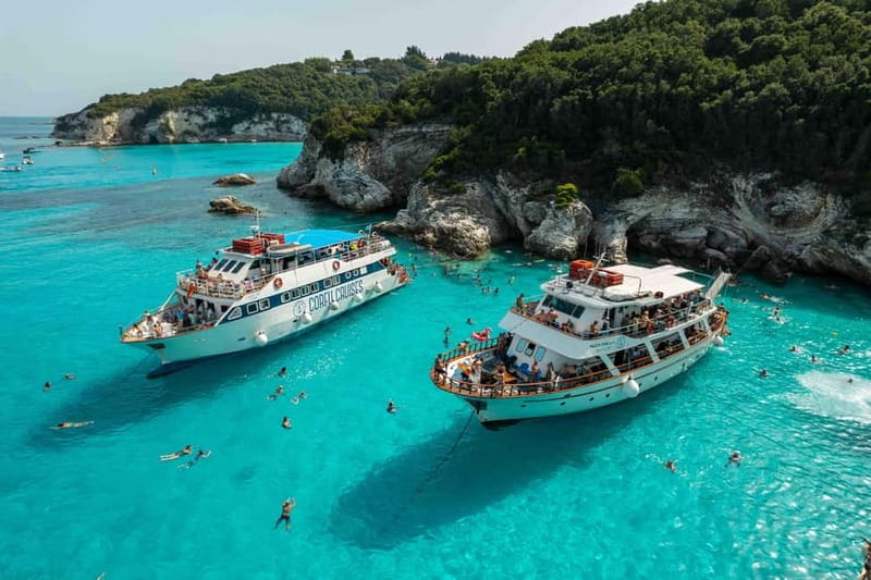From Corfu: Day Cruise to Paxos, Antipaxos, & the Blue Caves - Food, drinks, music, and the return ride
