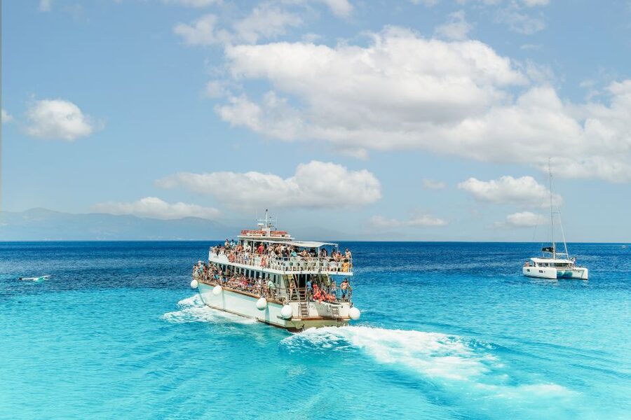 From Corfu Island: Antipaxos & Paxos Blue Caves Boat Cruise - Lakka: two hours in Paxos’s prettiest harbor