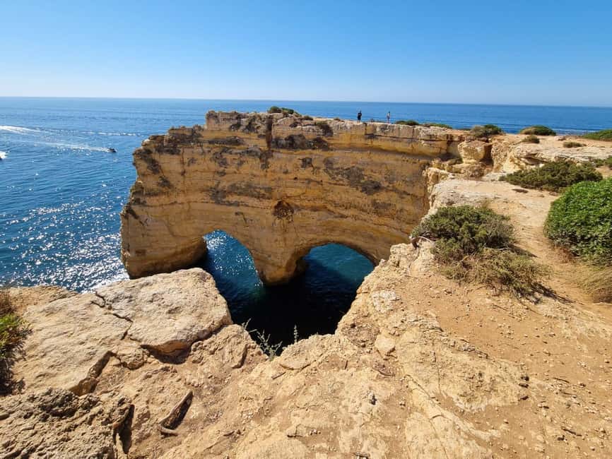 From Faro: 7 Valleys Hiking, Benagil Cave, & Snorkeling Tour - Seeing Benagil Cave from the cliff top