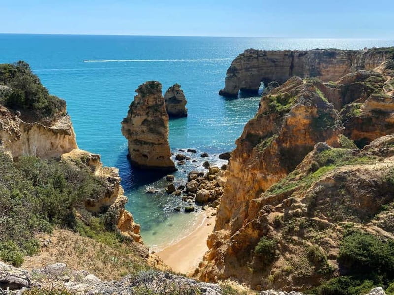 From Faro: Benagil Cave and Seven Hanging Valleys Trail Tour - Benagil Cave from the clifftop