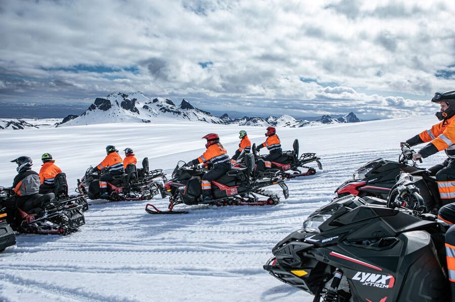 From Geysir: Snowmobiling & Ice Cave on Langjökull Glacier - One hour of riding across the White Glacier