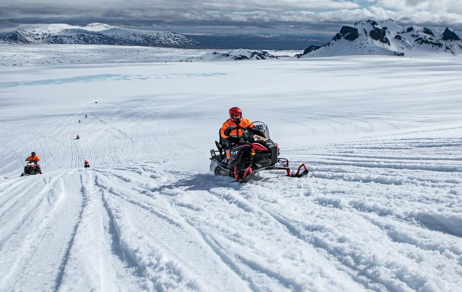 From Geysir: Snowmobiling & Ice Cave on Langjökull Glacier - Entering the natural ice cave