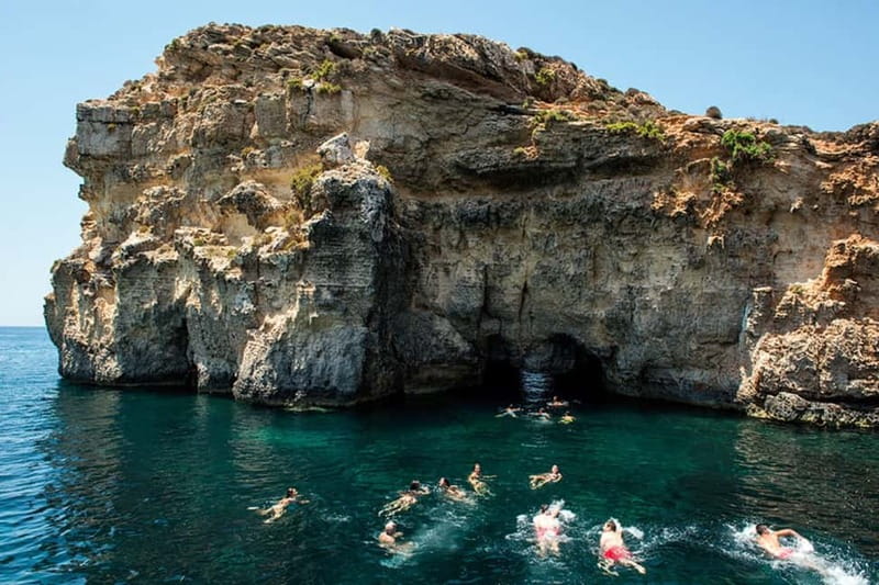 From Gozo:Around Comino, Blue Lagoon, Crystal Lagoon & Caves - Crystal Lagoon is the best place to swim