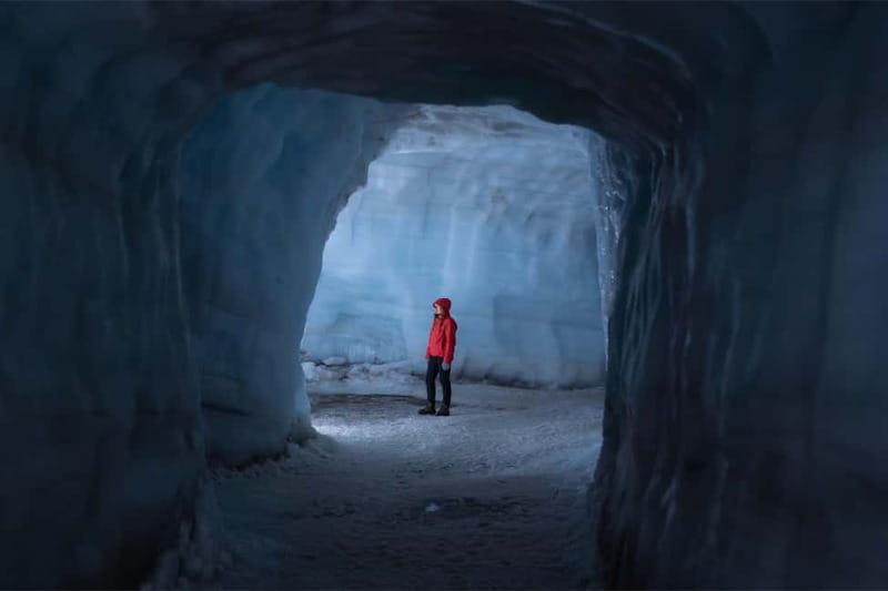 From Húsafell: Into the Glacier Ice Cave Adventure - Walking inside the 2-kilometre ice tunnel