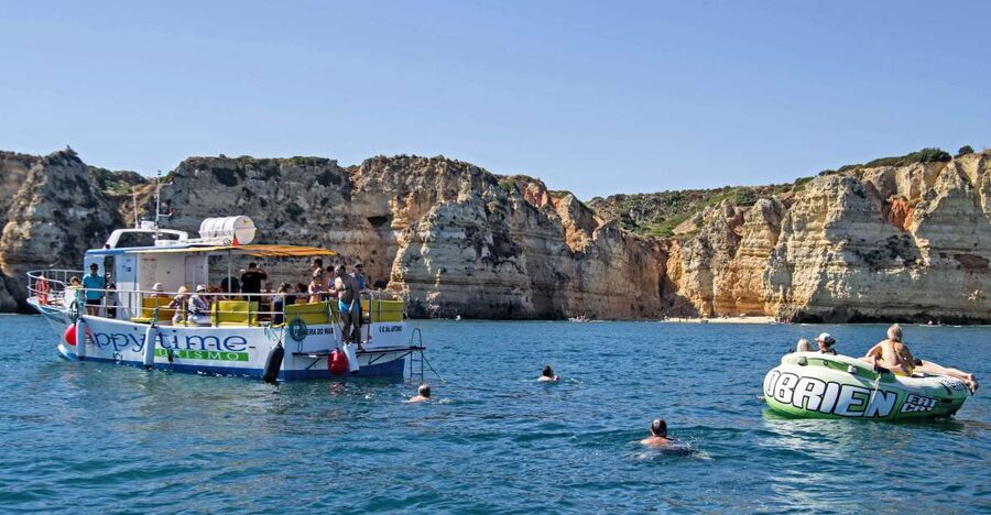 From Lagos: 2.5-Hour Guided Coastal Boat Tour & Grotto Visit - Beaches from Potato Beach to Camilo