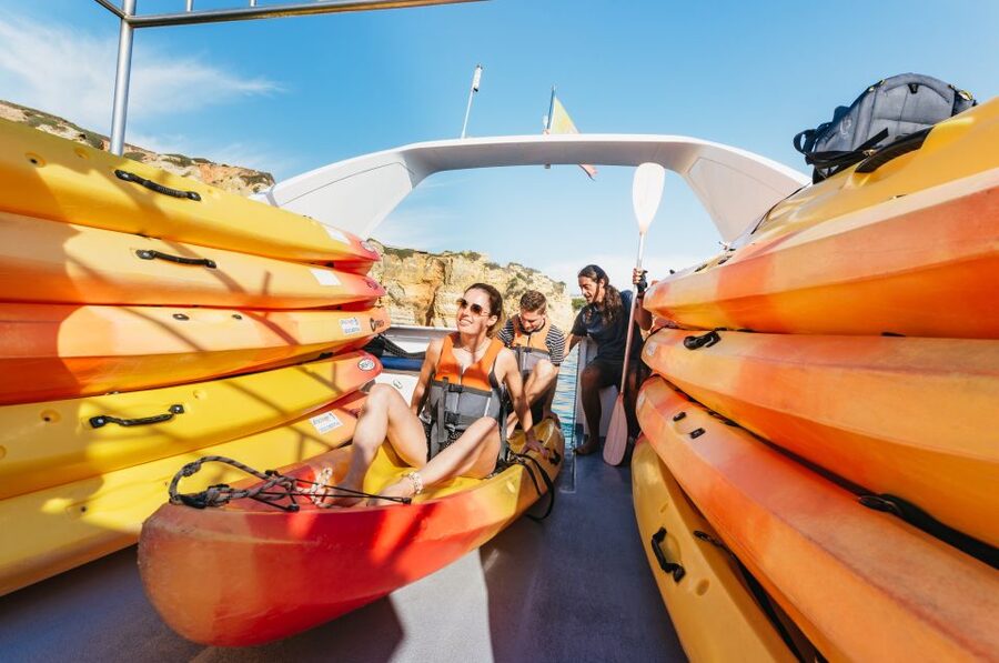 From Lagos: Kayaking and Boat Cave Explorer Tour - Paddling through caves and small beaches
