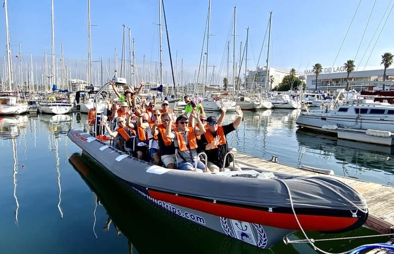 From Lagos: Scenic Cruise to the Benagil and Carvoeiro Caves - Leaving Lagos Marina in an 18-seat RIB