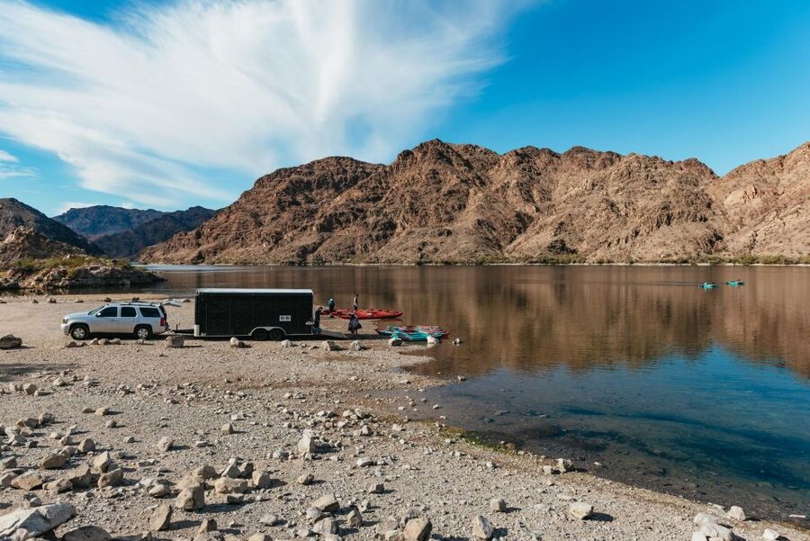 From Las Vegas: Emerald Cave Guided Kayaking Tour - Paddling north along the Colorado River