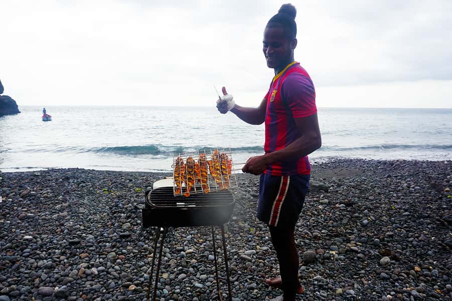 From Praia: Boat Trip, Snorkeling, Cave & BBQ on the Beach - Ribeira da Barca and the 30-minute fishing boat ride