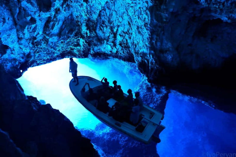 From Split: Blue Cave, Hvar, Mamma Mia, 5 Islands boat Tour - The Blue Cave on Biševo