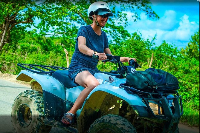 Half Day ATV Adventure Water Cave Authentic Eco Tour At PuntaCana - Riding the muddy roads to the Dominican farm