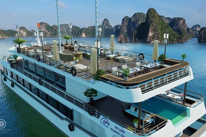 Halong Bay Day Tour By Diamond Era Cruise,Titop,Sung Sot & kayak - Boarding Diamond Era Cruise at Halong International Port
