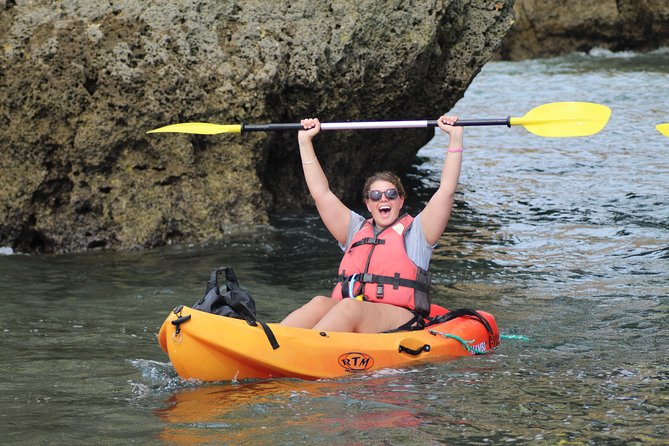 Kayak tour in Lagos to visit the caves. - The beach stop and short snorkeling break