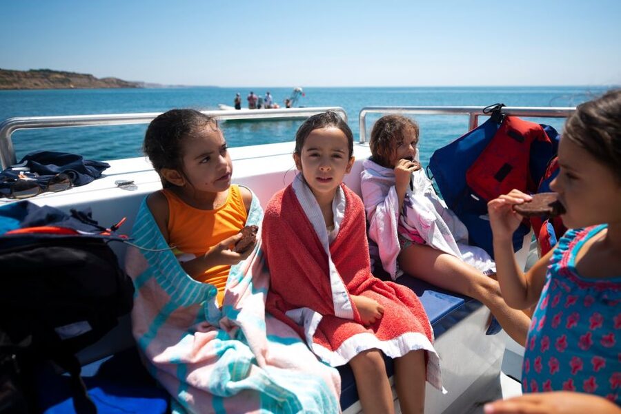 Lagos: Dolphins & Caves - Catamaran - The snack, bar, and boat comfort